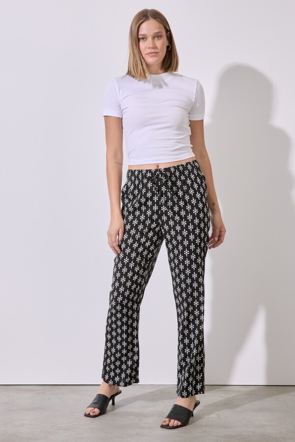 Pantalon Print BLANCO/NEGRO