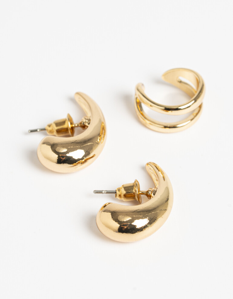 Aros Sets Special Price Set De Aros Y Earcuff Dorado - Dorado