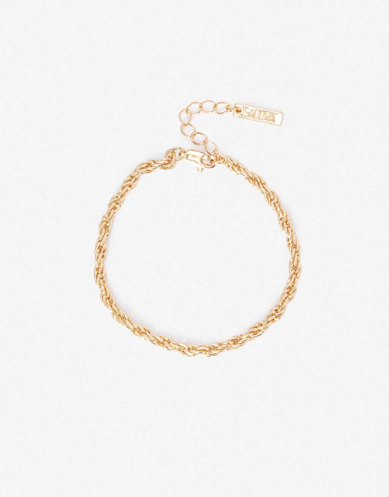 Pulseras Flexibles Metal Pulsera De Metal Torzado De La Línea Stay Golden. - Dorado