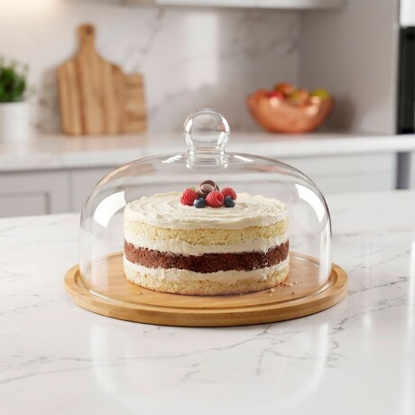 Campana de Cristal con Base de Madera 30 cm Campana de Cristal con Base de Madera 30 cm