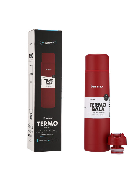 Termo Bala 750ML Metalizado Rojo