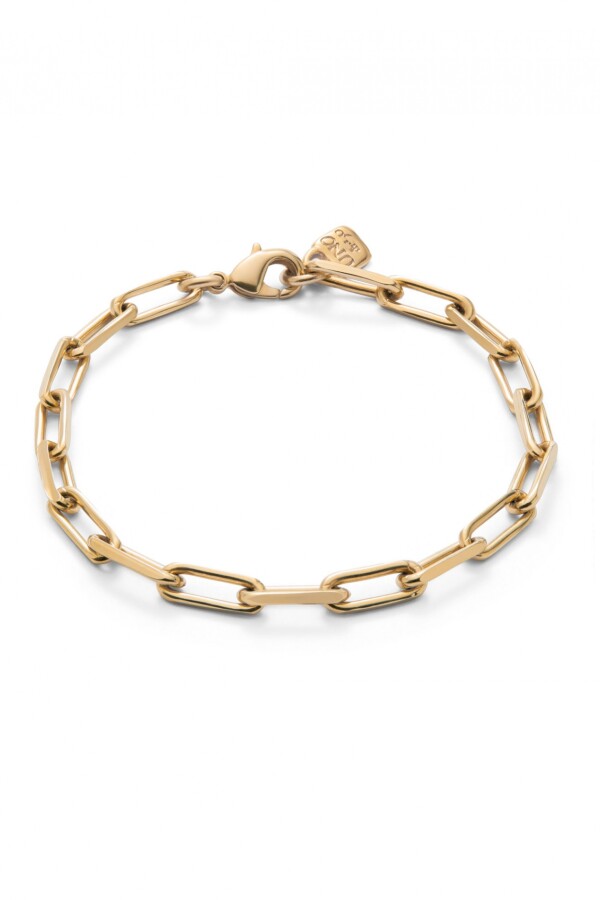 PULSERA DE ESLABONES GRANDES BAÑADA EN ORO 18K Pulsera
