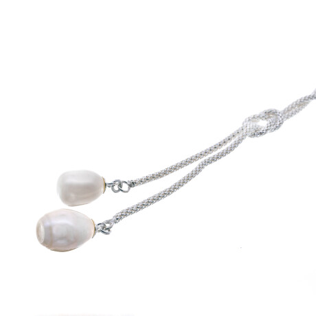 Corbatero de plata 925 con perlas de río. Corbatero de plata 925 con perlas de río.