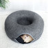 Cama Tipo Tunel Rascador Cuna Interactiva Gatos Dona XL Vairante Color Gris Oscuro