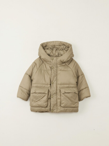 Campera capitoneada bolsillos Verde