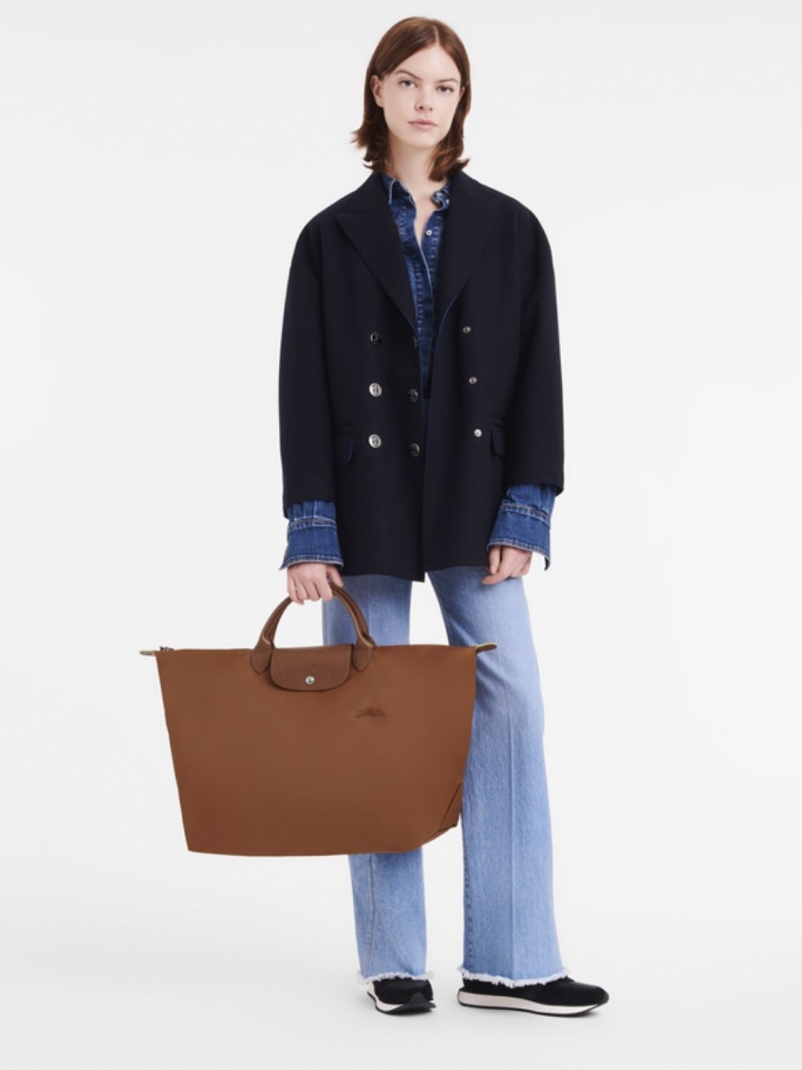 LONGCHAMP - Tote Bag Le Pliage Green L Marrón