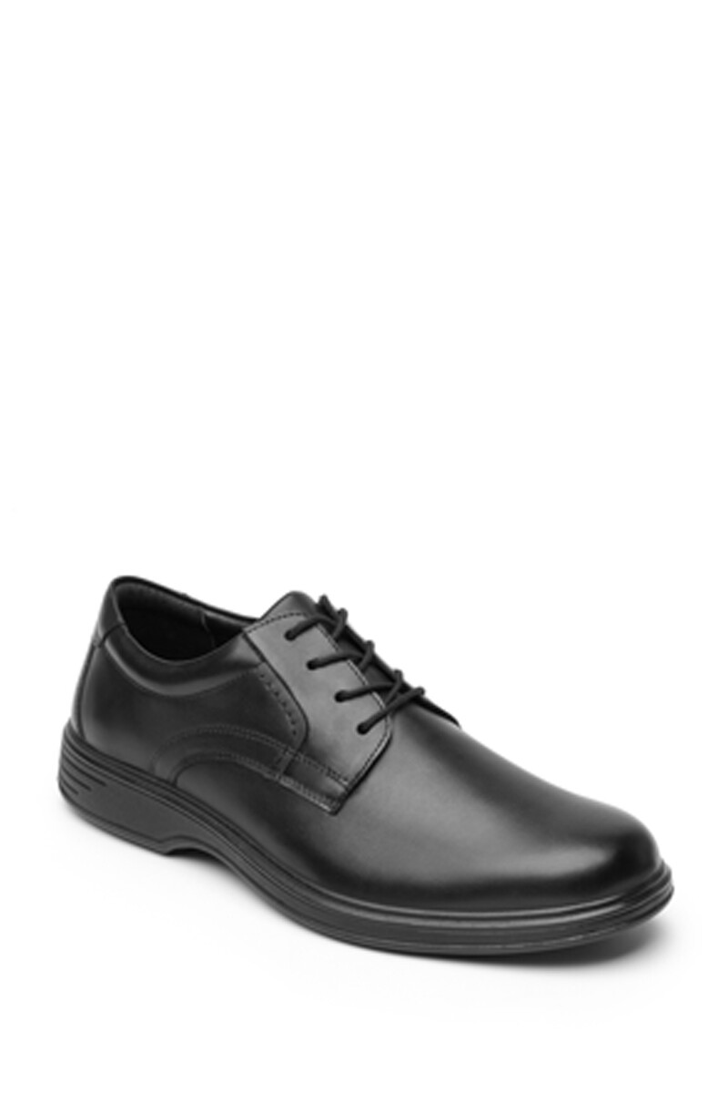 Zapato Derby Liso Flexi Para Hombre Con Walking Soft - Negro 