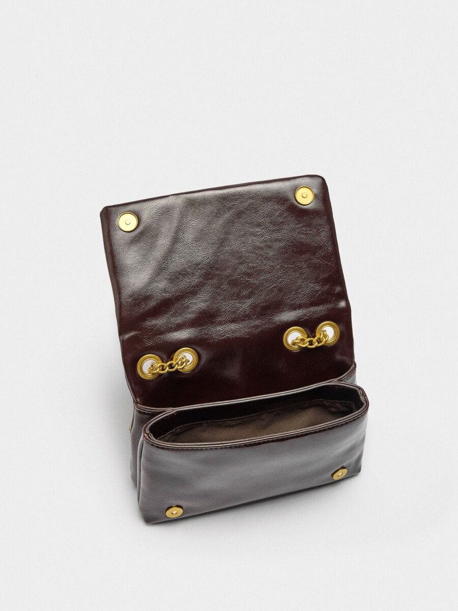 Bolso De Hombro Doble Con Tachuelas marron