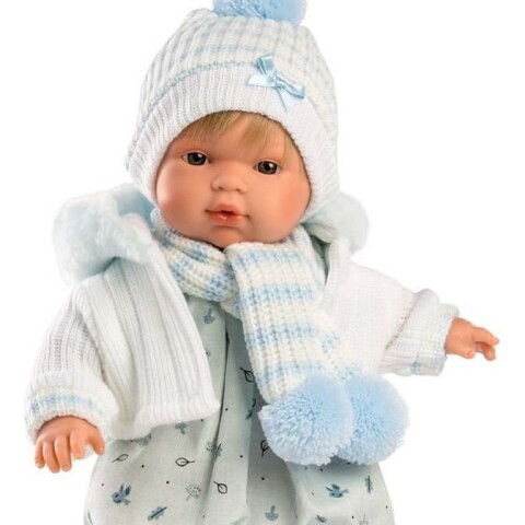 Muñeca Bebe Llorens Sasha Blando 38cm con Abrigo y Chupete ® Diseño Sasha Blandito
