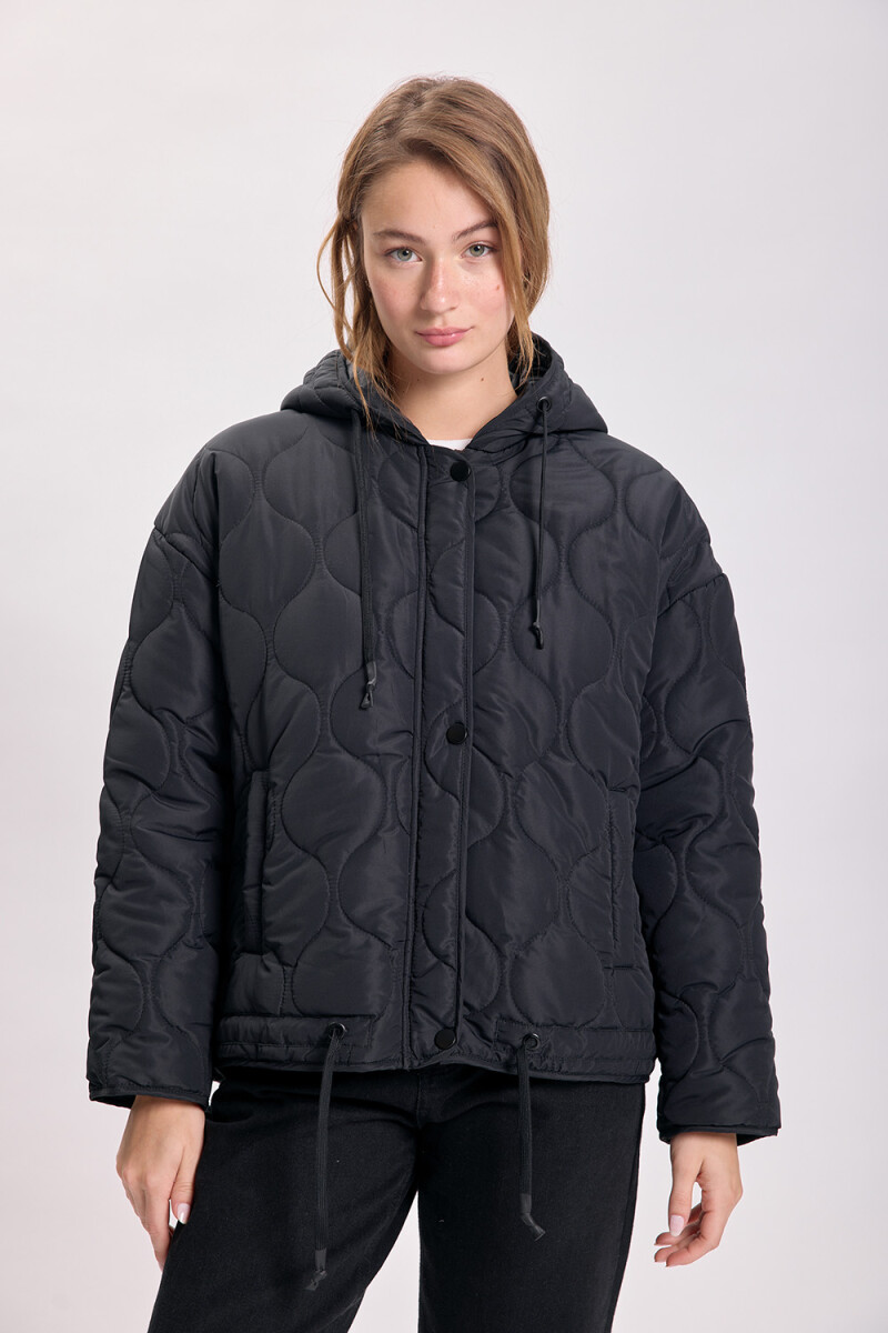 Campera capitoneada - Negro 