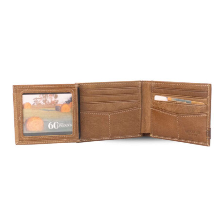 Billetera Cuero Hermes Tostado C/Ron