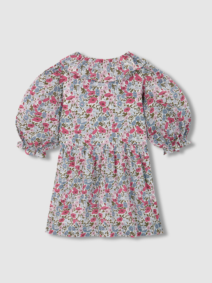 Vestido Estampado Liberty Blanco Roto
