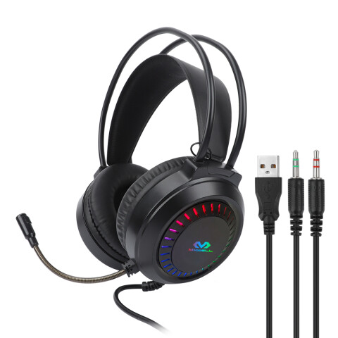 Auriculares MICCELL GAMER Stereo Surround luces RGB Unica