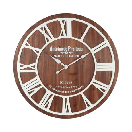 Reloj De Pared Mdf D68X68X43Cm Numeros Romanos Blancos