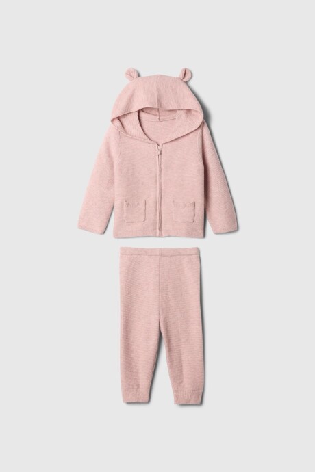 Set Cashsoft Canguro Y Pantalòn Bebé Pink Heather
