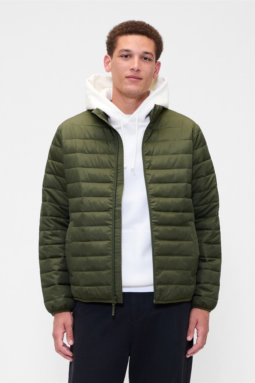 Campera Puffer Hombre Army Jacket Green