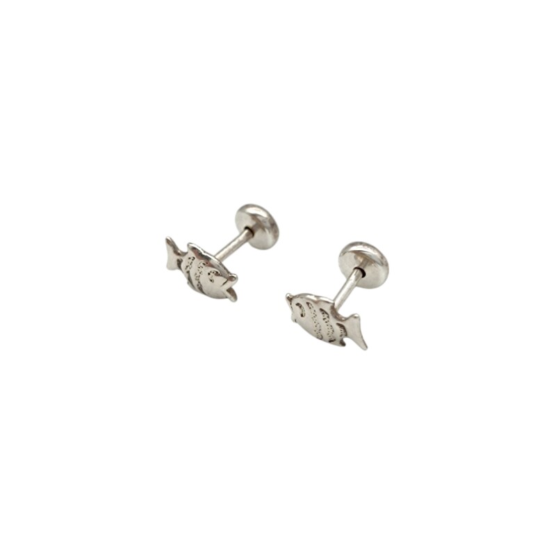 Abridores Pez - Plata 925 - Sin piedra - AB3034 Sinpiedra