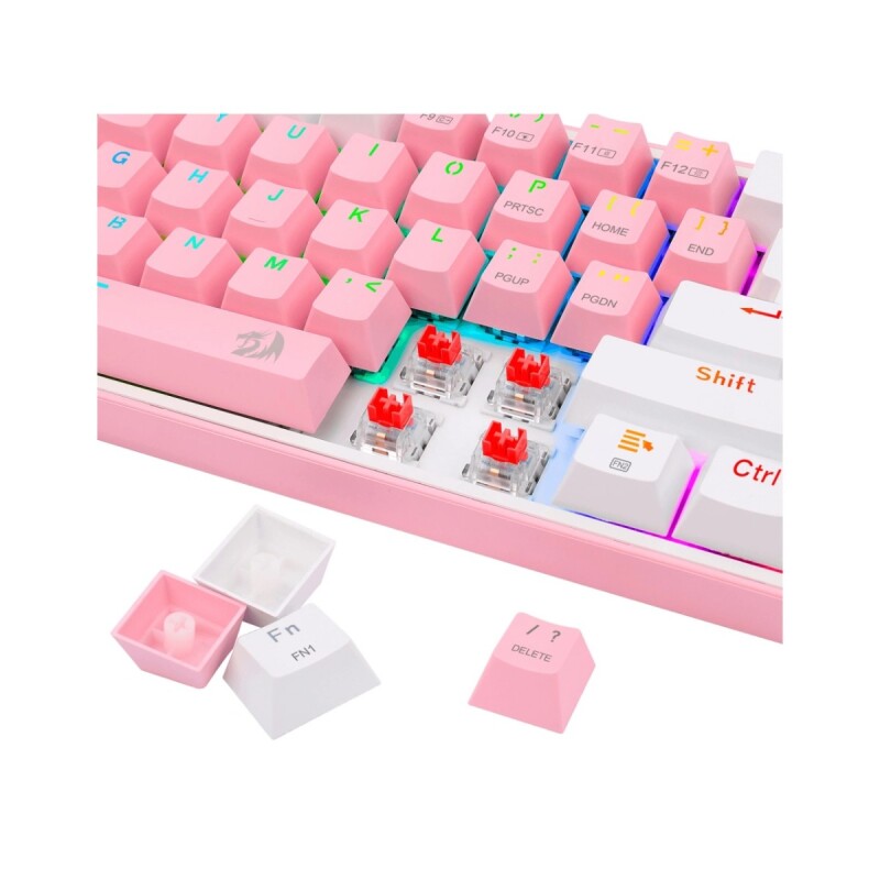 Teclado Redragon Fizz pro White/pink red switch spanish wireless K616-RGB Teclado Redragon Fizz pro White/pink red switch spanish wireless K616-RGB