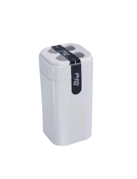 PORTA CEPILLO 6.5x6.5x12.7CM PLASTICO BLANCO COZA PORTA CEPILLO 6.5x6.5x12.7CM PLASTICO BLANCO COZA