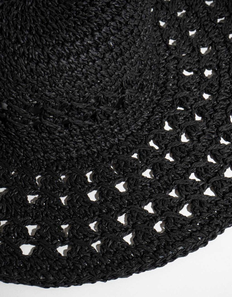 Sombreros verano Sombrero De Crochet - Negro