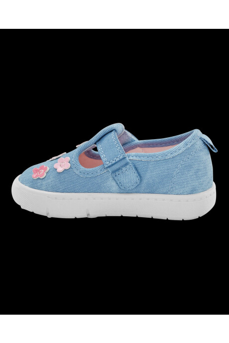 Championes denim, diseño floral Championes denim, diseño floral