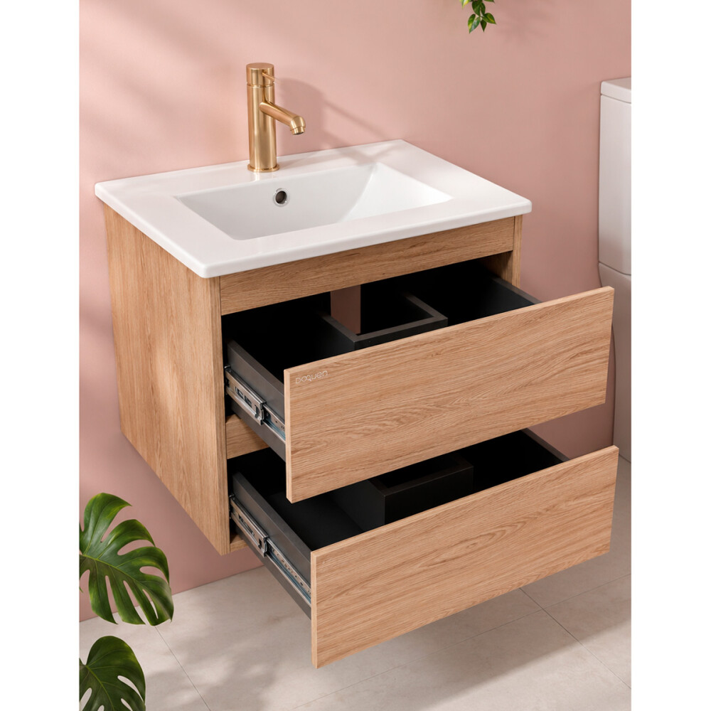 MUEBLE DE BAÑO MARRÓN CON BACHA BLANCA Mueble De Baño Marrón Con Bacha Blanca
