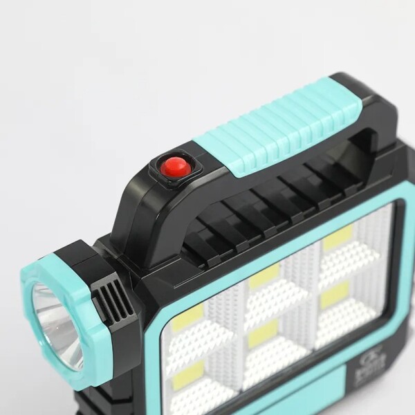 Linterna Led Farol Reflector Recargable Solar Usb + Lampara Color Celeste