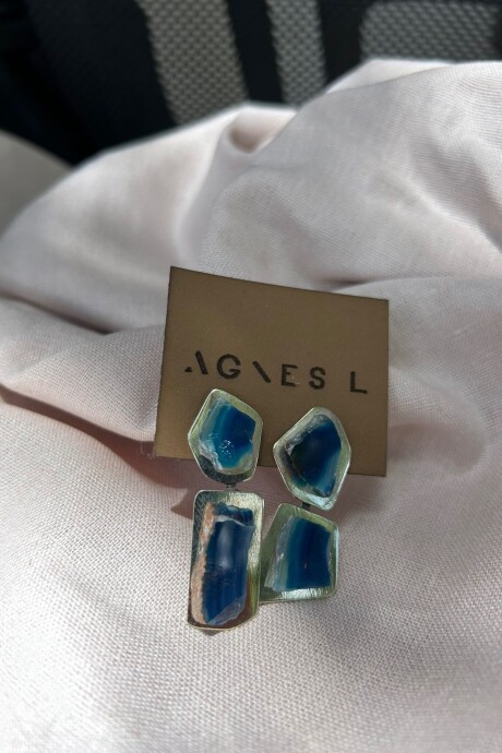 Cracked Earrings Azul