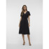 VMJOSIE SS CALF SHIRT DRESS WVN GA BLACK