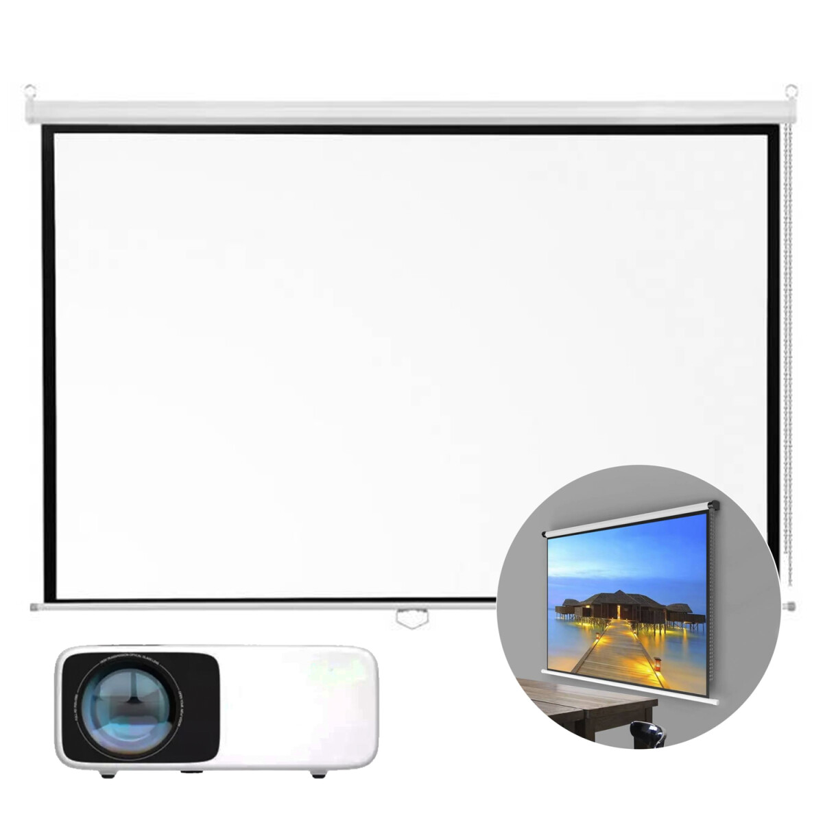 Proyector Rigal Rd881 Android Wifi + Pantalla 100" - PK PROYECTOR RIGAL RD 881 + PANTALLA 100 