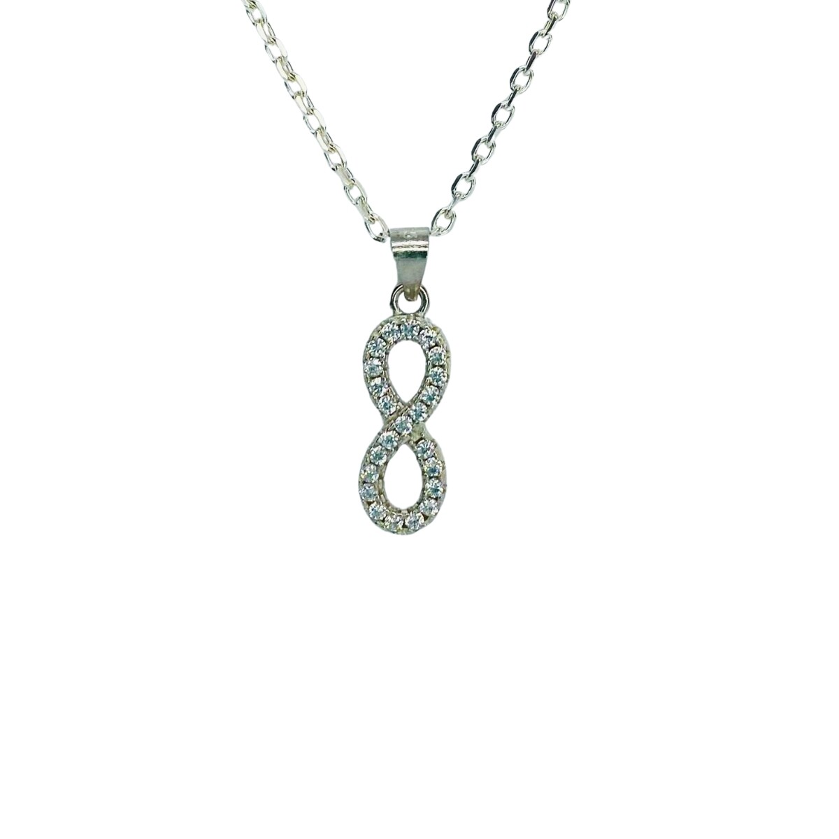 DIJE DE PLATA INFINITO CON CIRCONIAS 