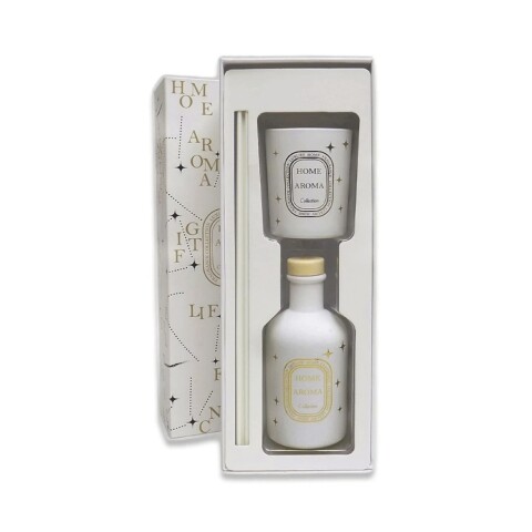 SET VELA AROMATICA 6x7CM + DIFUSOR 100ML BLANCO SET VELA AROMATICA 6x7CM + DIFUSOR 100ML BLANCO