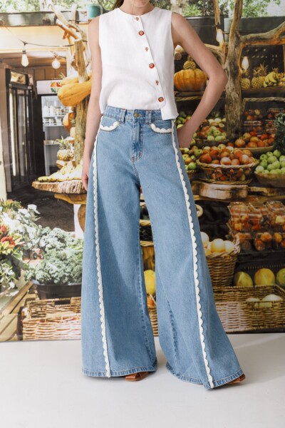 PRE VENTA JEAN WIDE XL FRUIT Celeste Con Crudo