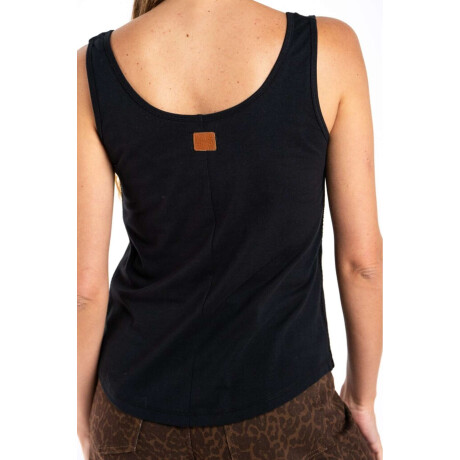 Musculosa Algodón Peinado Negro