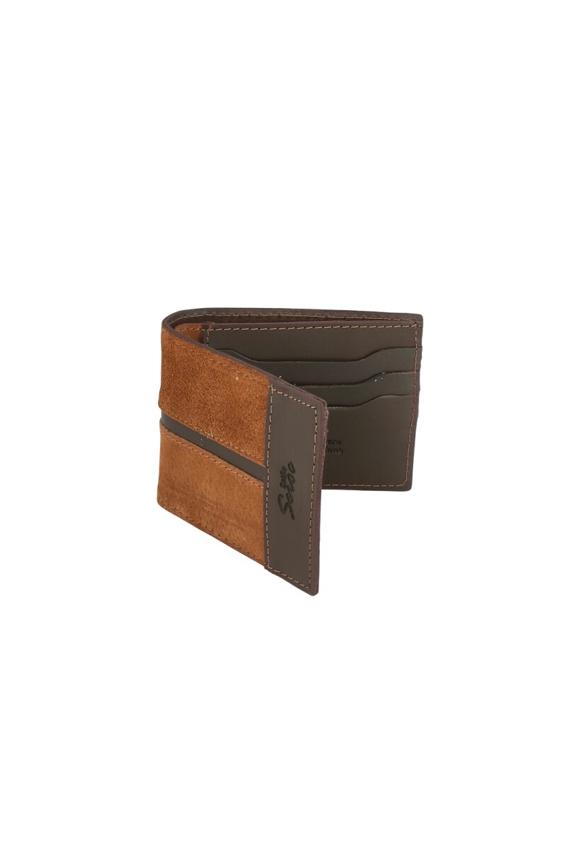 Billetera de cuero al corte Marron