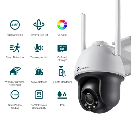 Cámara Seguridad Ext Tp-Link Vigi C540 360° Wi-Fi Color Día Noche 2K 4mp 001
