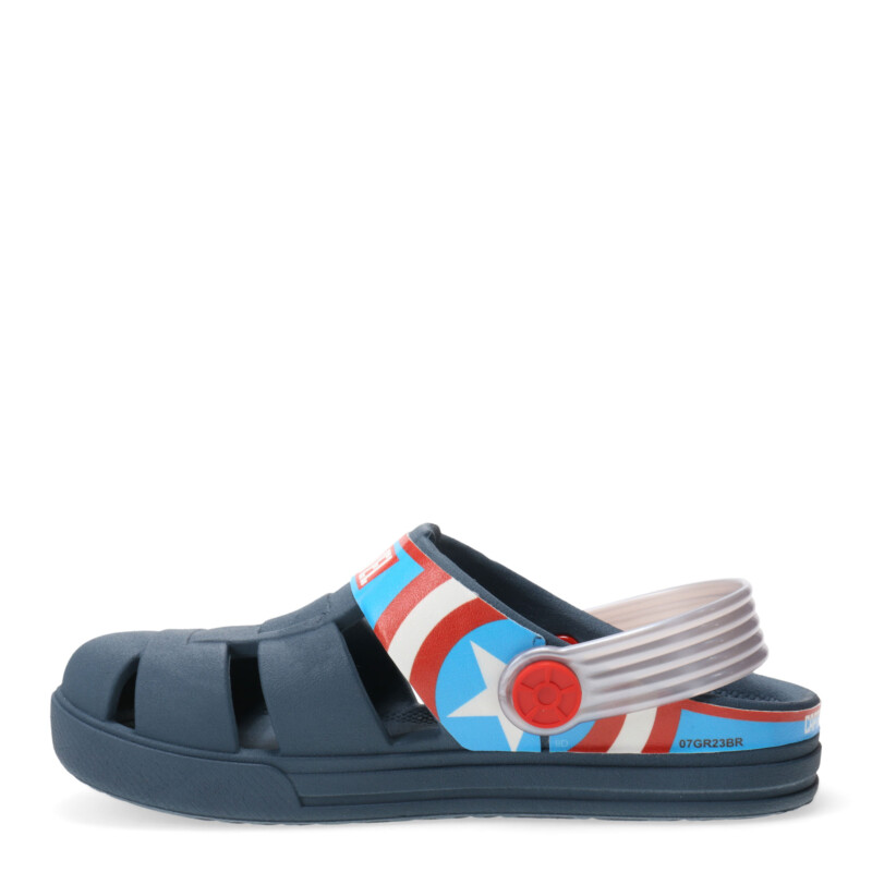 Sandalias Infantiles Marvel Revolution Capitan America Kids Azul - Plateado
