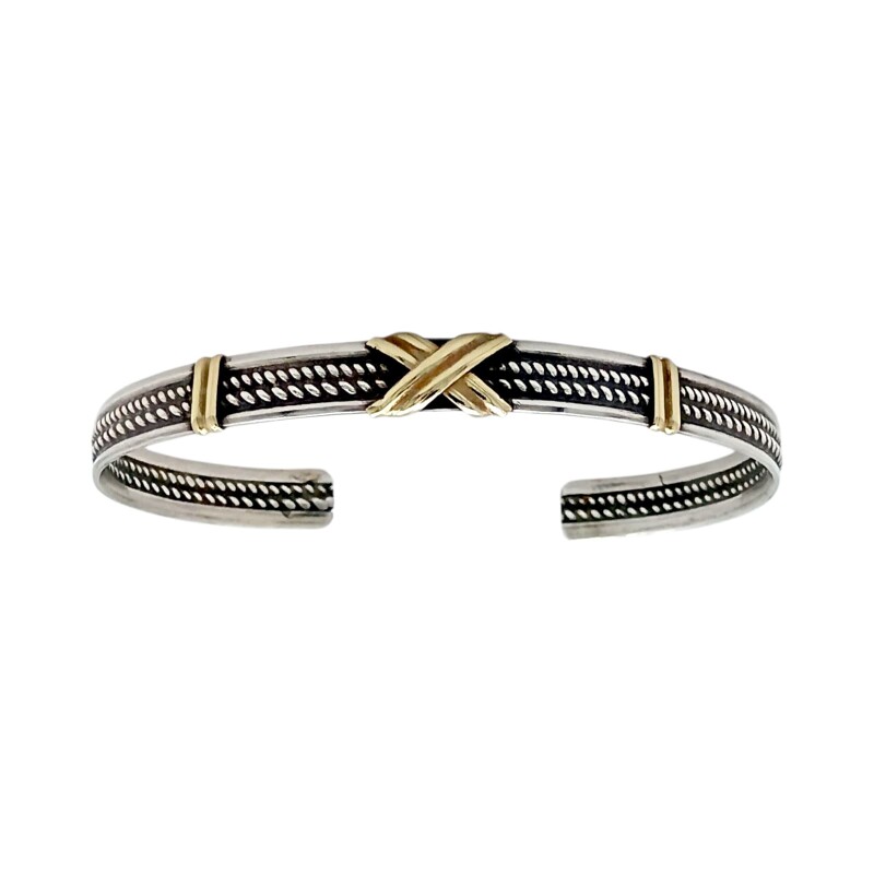 Brazalete Cruz-Plata y Oro-Sin piedra- BR5001 sinpiedra