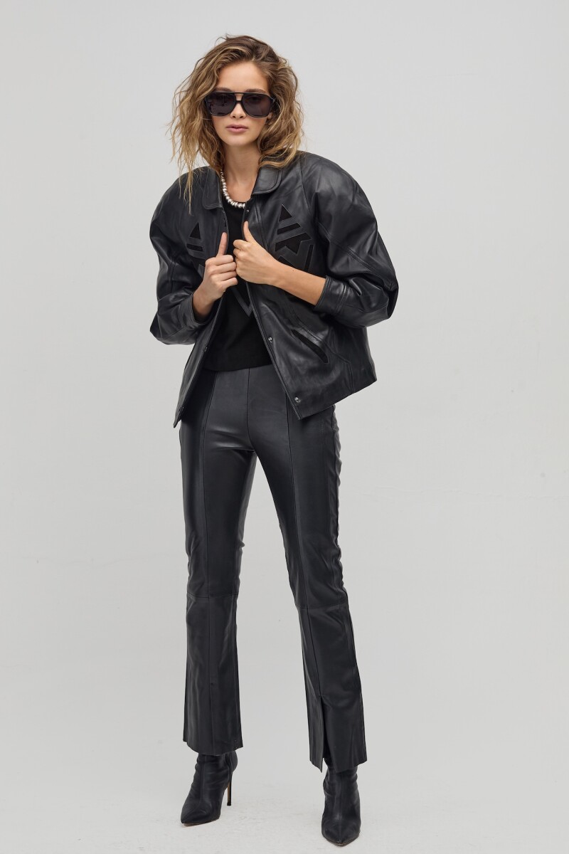 Chaqueta Inca en Cuero - Negro 