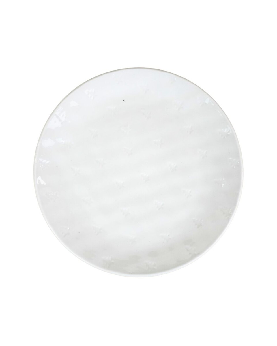 Plato llano de ceramica con labrado de pinos 