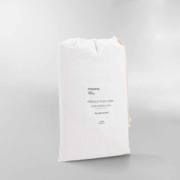 FUNDA DE ALMOHADA FRENCH FLAX LINEN Blanco - SET x 2