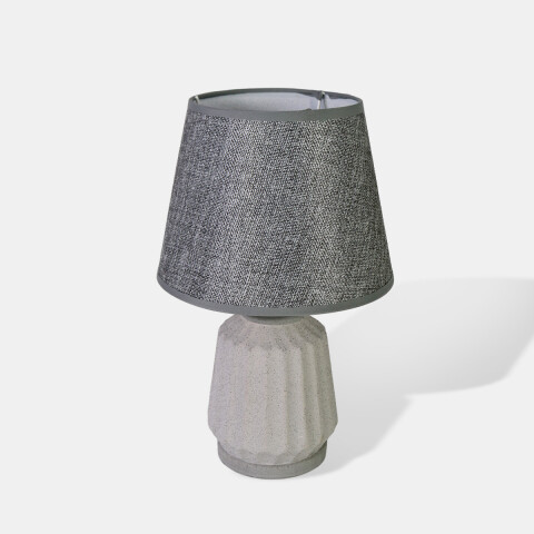 LAMPARA GRIS C/BASE CERAMICA GRIS P/MESA 31X20CM Unica