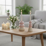 CANDELABRO ANILLOS 6x6x8.5CM CERAMICA ROSA CANDELABRO ANILLOS 6x6x8.5CM CERAMICA ROSA