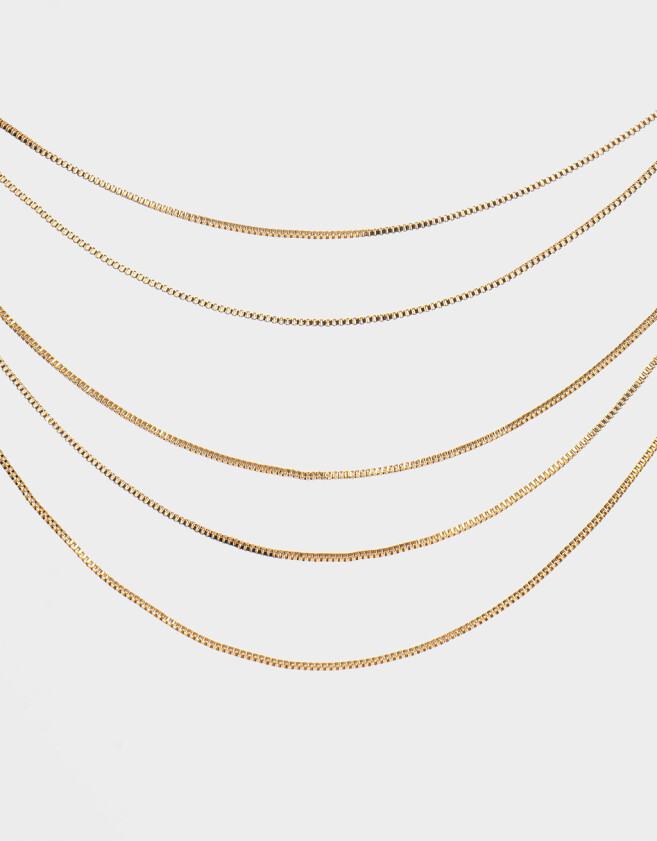 Collares Largos Multi Cadenas Collar Largo New Basics - Dorado