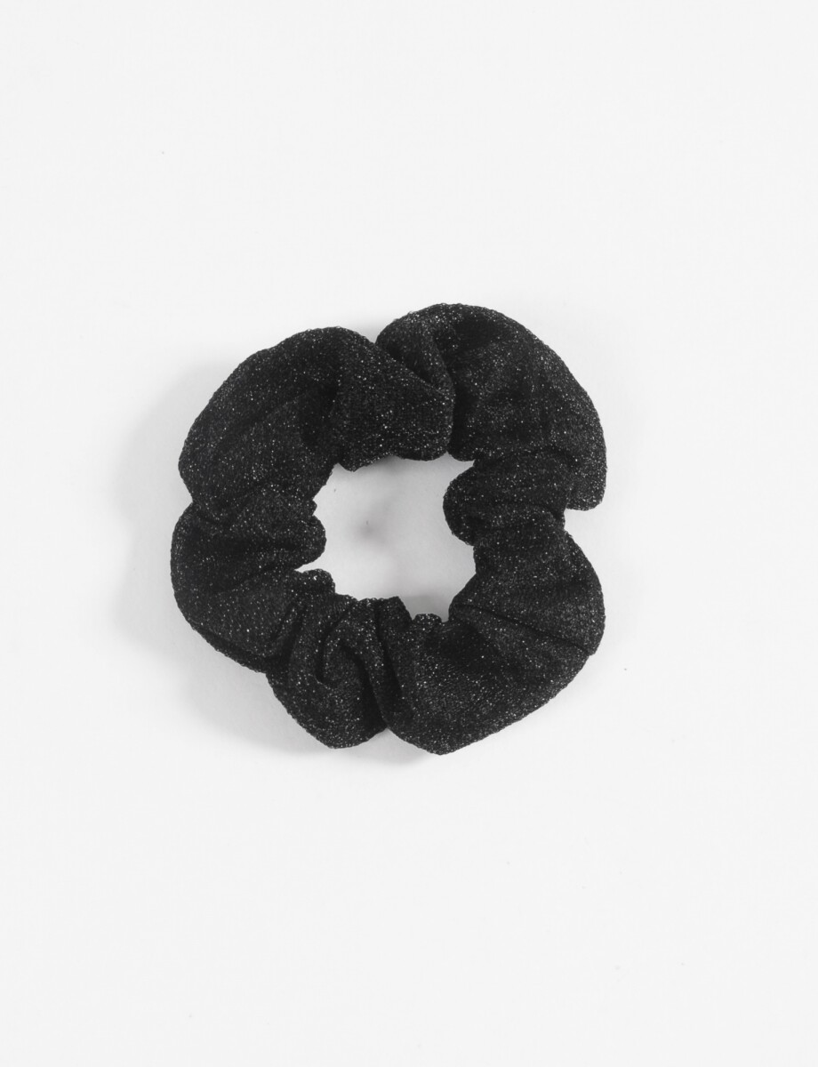 Gomita scrunchie lurex - negro 