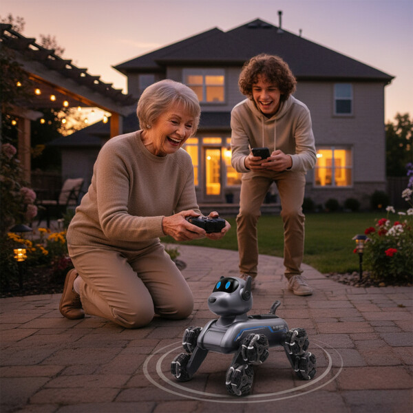 Robot Perro Interactivo Control Remoto Recargable Infantil Color Plateado