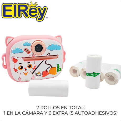 Cámara De Fotos Niño Impresora Instantánea + 6 rollos Rosa