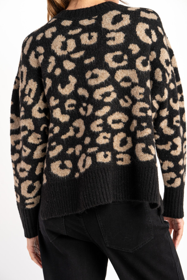 Sweater Animal Print Negro