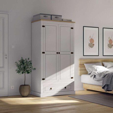 Ropero 2 puertas 1 Cajion Madera Linea Mexicana Blanco