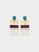 Pendientes Largos De Esmalte multicolor
